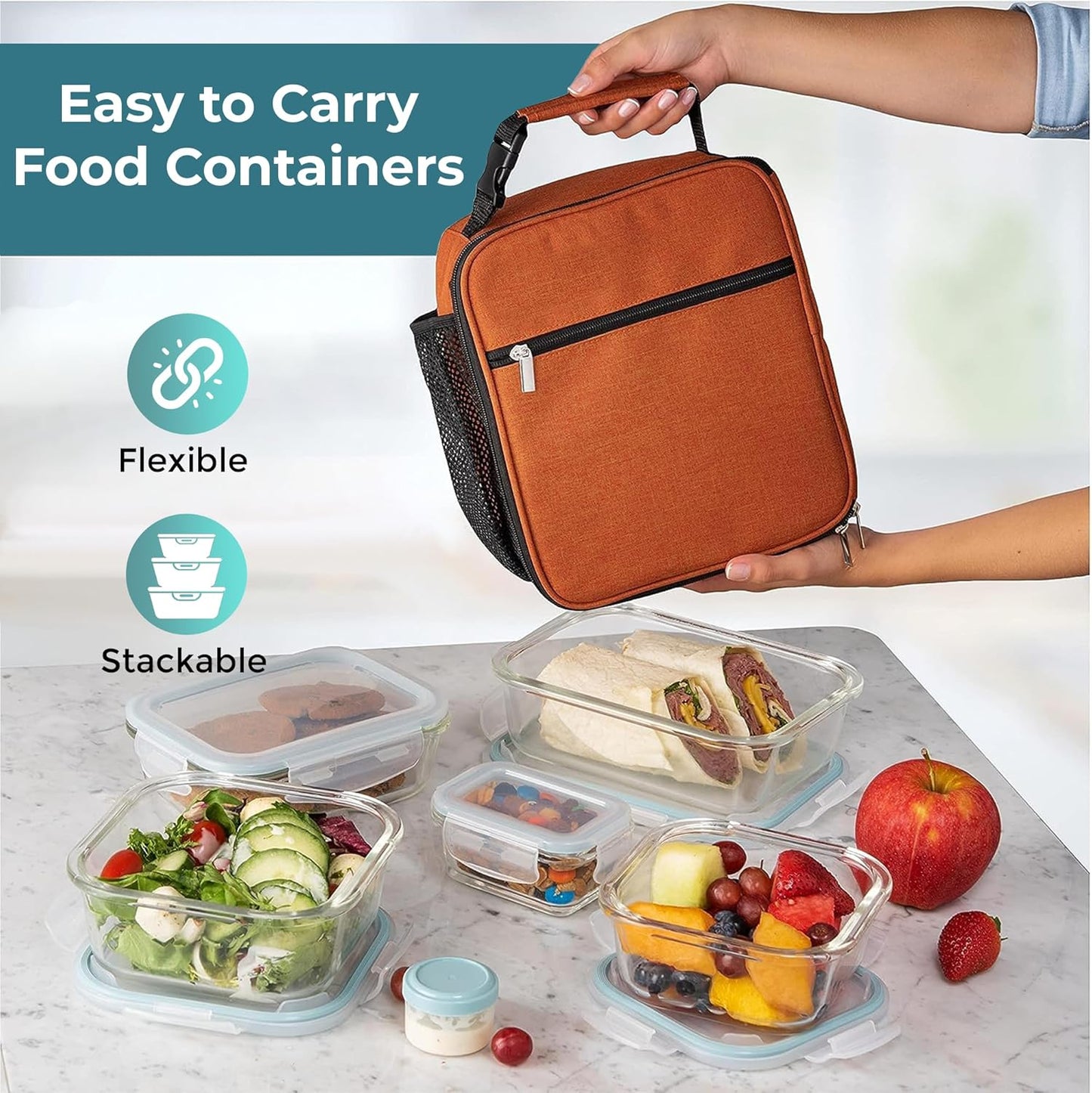 Befez | 8pc Glass Kitchen Storage Containers with Lids