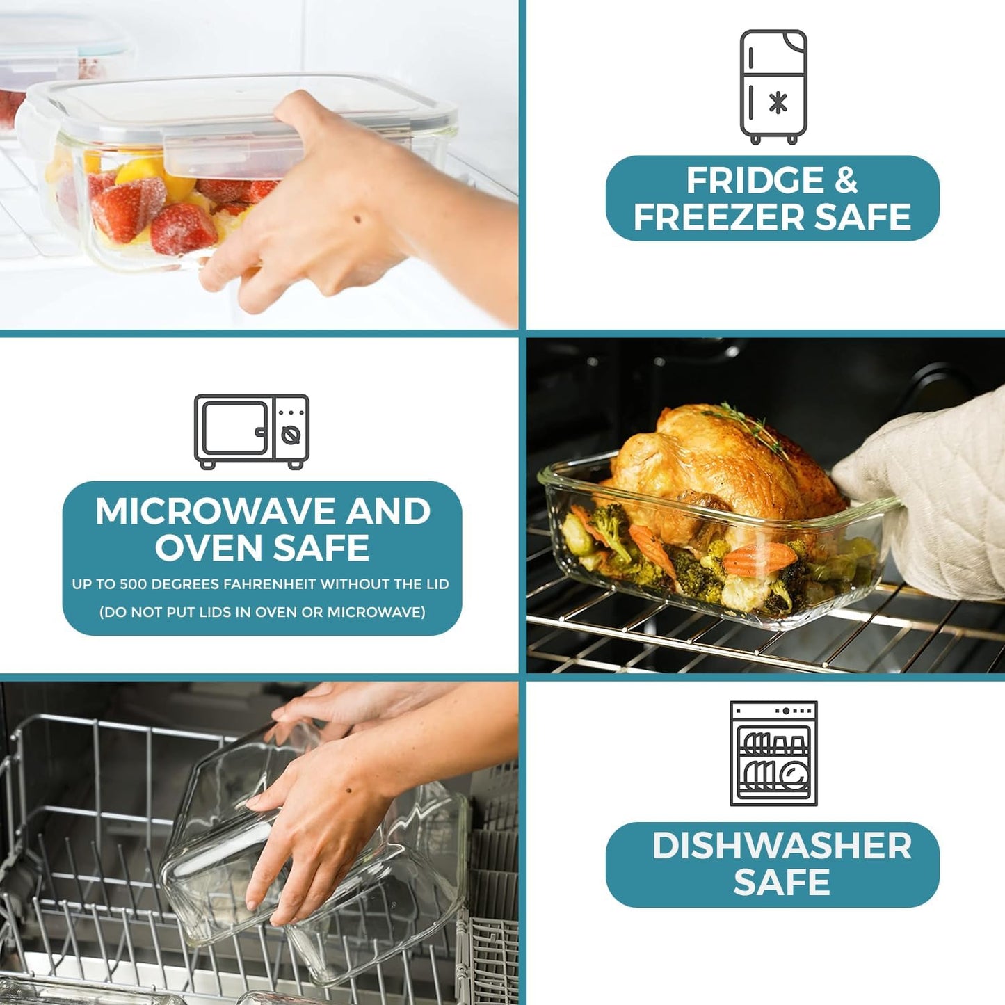 Befez | 8pc Glass Kitchen Storage Containers with Lids