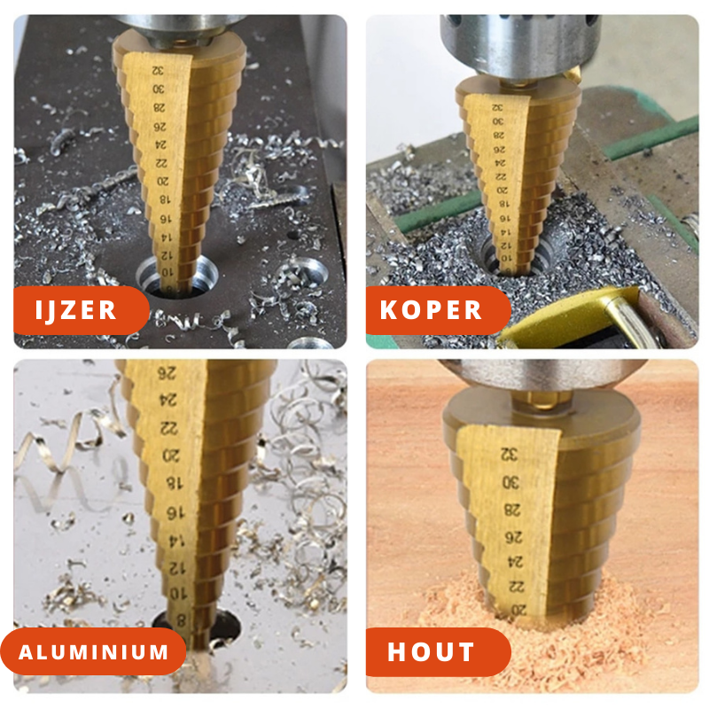 Heavy Duty Titanium Drill Bit Set for Metal and Wood