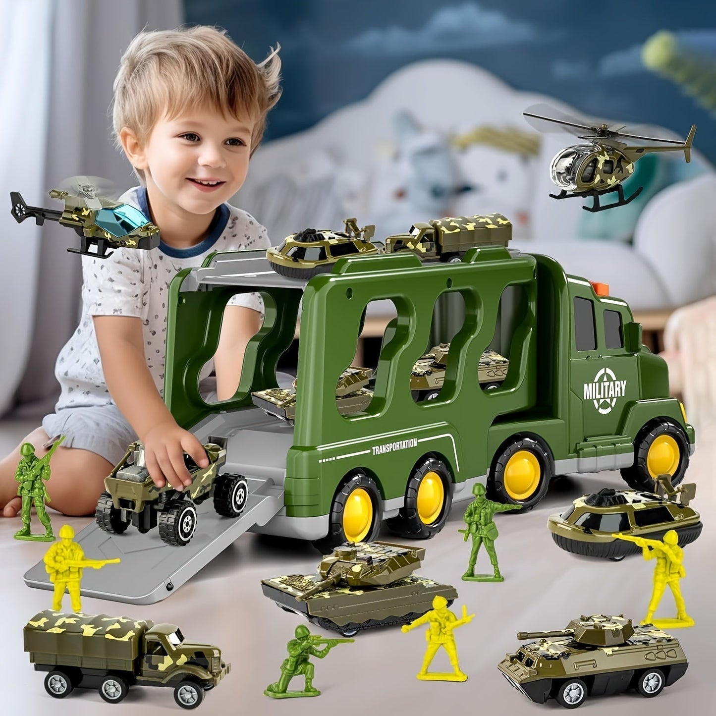 Ultimate Army Action Playset with 14 Military Vehicles