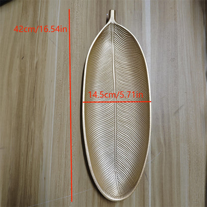 Natural Wood Leaf Shaped Serving Tray