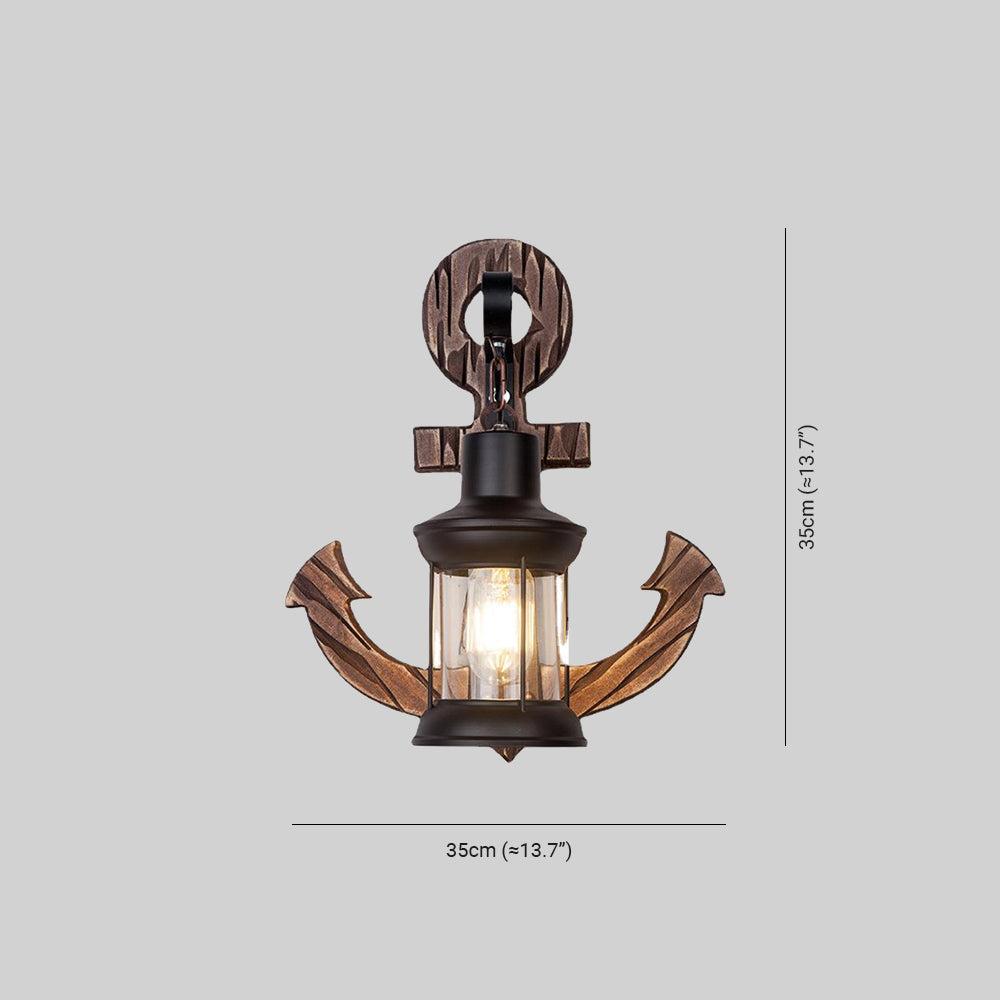 Coastal Wooden Nautical Wall Light Lantern