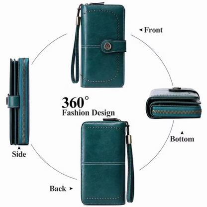 Fashionable Genuine Leather Wristlet Wallet