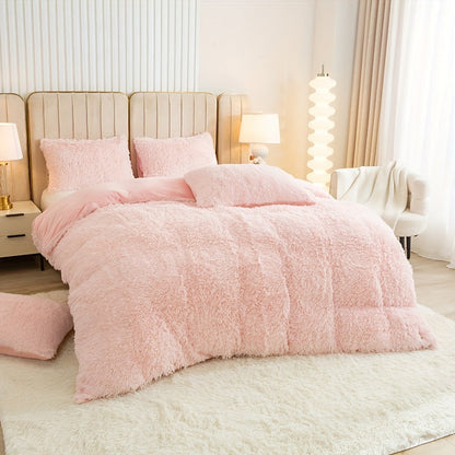 Cozy Soft Plush Duvet Cover Set with Zipper