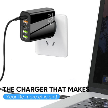 Compact 6 Port Fast Charger 65W US Plug