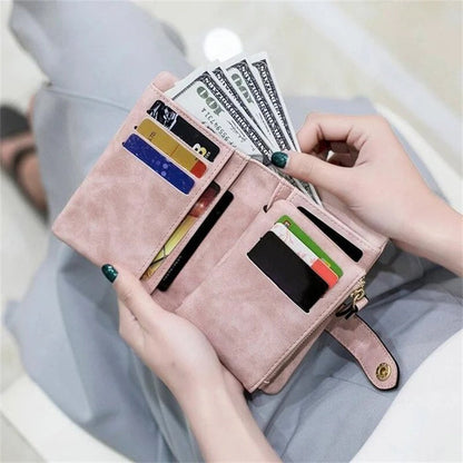 Compact Ladies Leather Fold Wallet