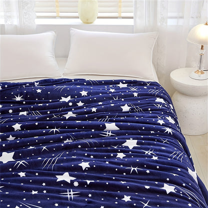 Cozy Fleece Throw Blanket with Galaxy Print
