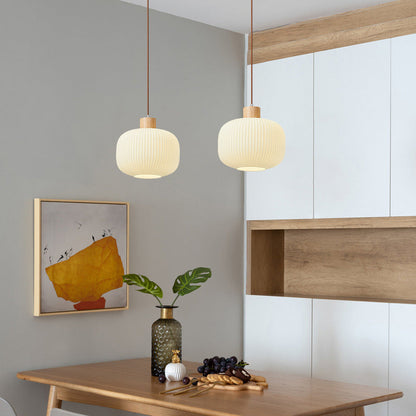 Rustic Wooden Glass Pendant Light