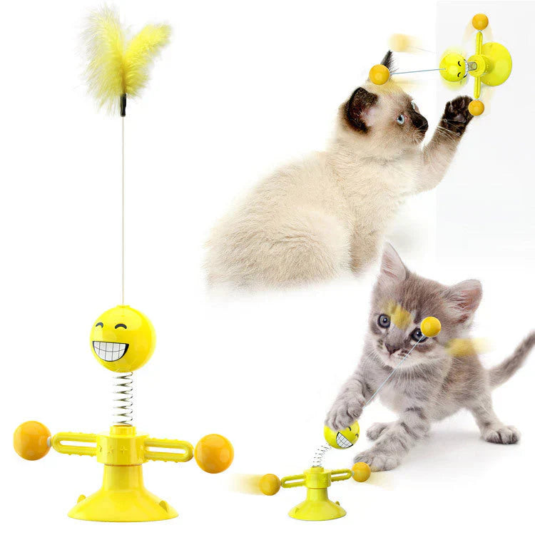 Colorful Cat Tower Spin Toy