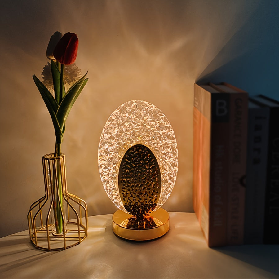 Decorative USB Desk Lamp with Soft Feather Shade