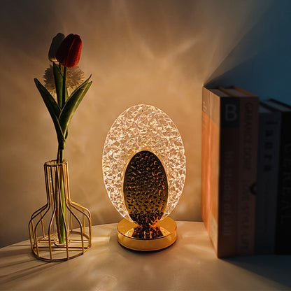 Decorative USB Desk Lamp with Soft Feather Shade