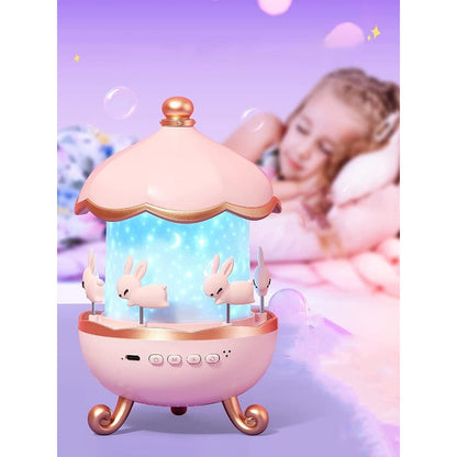 Colorful Kids 360° Rotating Bunny Night Light Projector