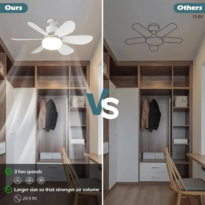 Compact 2-in-1 Ceiling Fan and Light with Remote