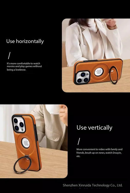 Premium Leather Phone Case with Strong Magnetic Holder