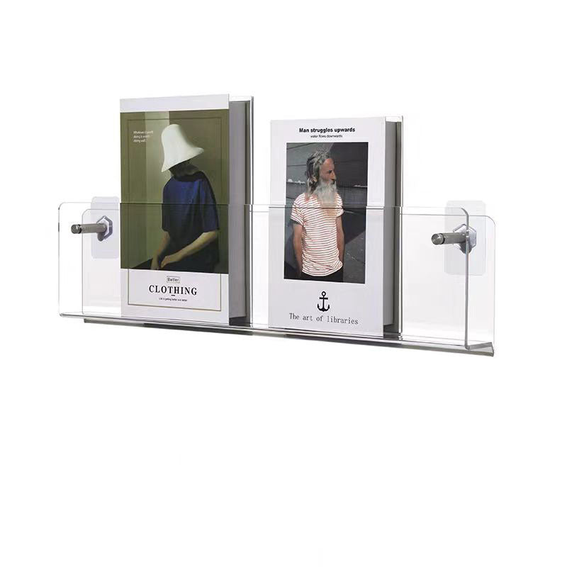 Clear Wall Mount Book Shelf Storage Rack