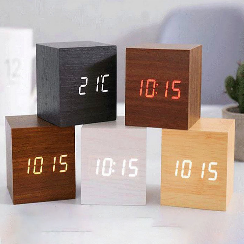 Smart Wood LED Digital Alarm Clock with Sound Control - Befez