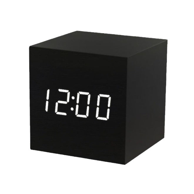 Smart Wood LED Digital Alarm Clock with Sound Control