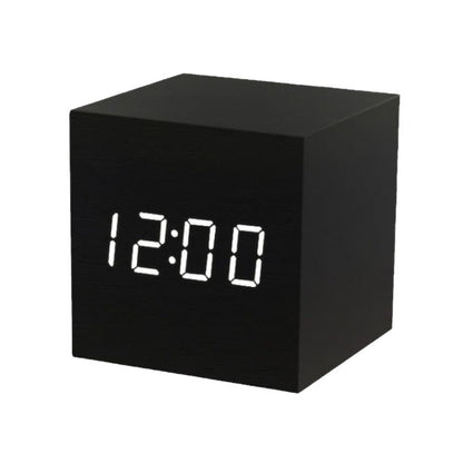 Smart Wood LED Digital Alarm Clock with Sound Control