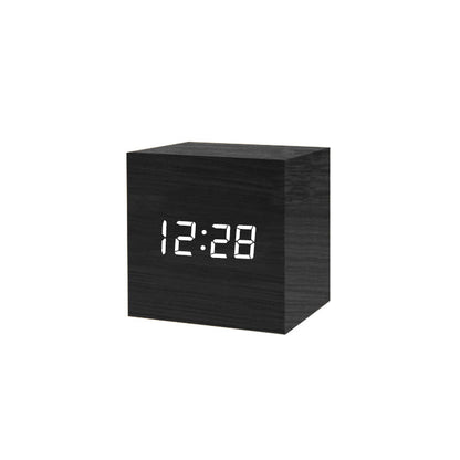Smart Wood LED Digital Alarm Clock with Sound Control