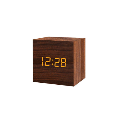 Smart Wood LED Digital Alarm Clock with Sound Control