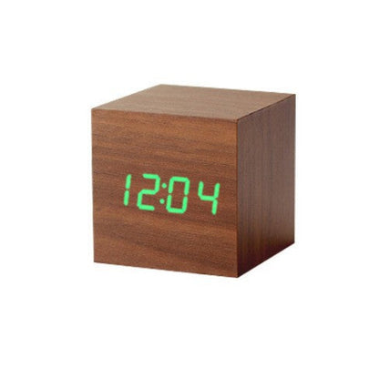 Smart Wood LED Digital Alarm Clock with Sound Control