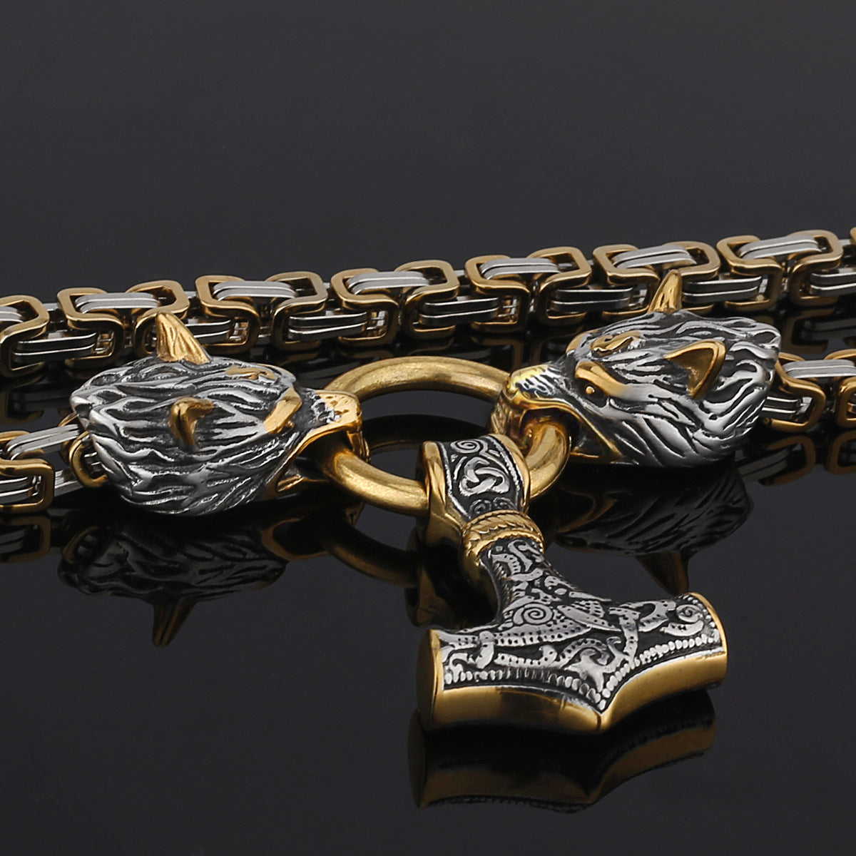 Strong Metal Viking Warrior Pendant Necklace
