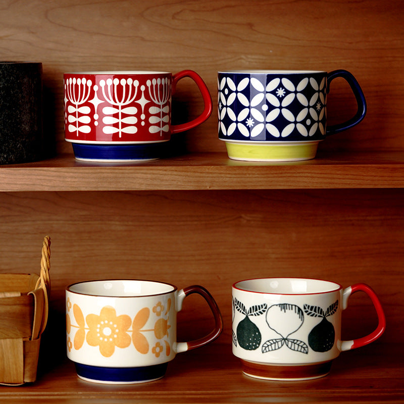Decorative Printed Hanging Ceramic Coffee Mug