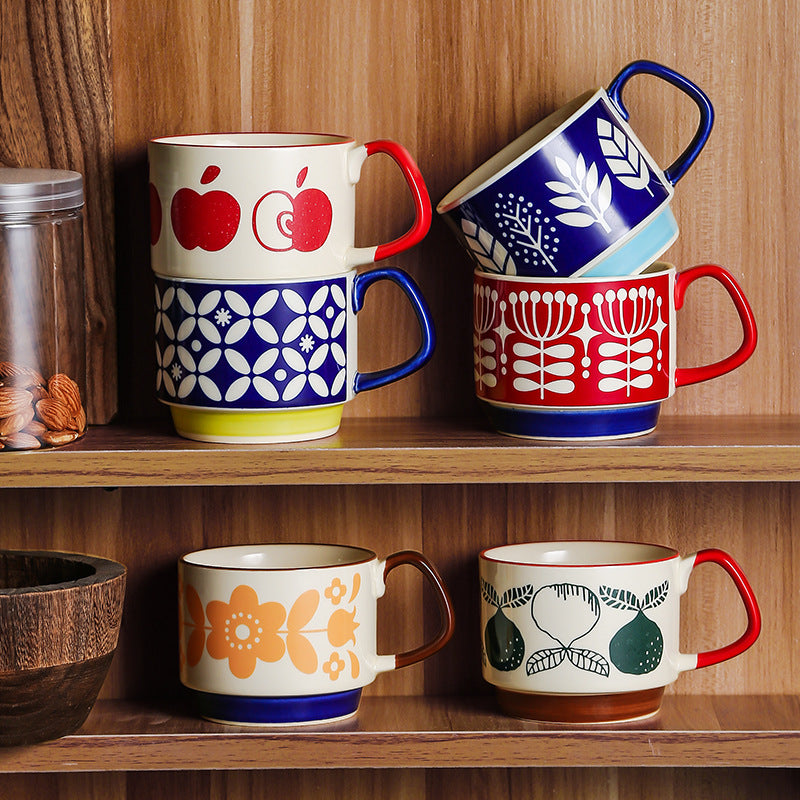 Decorative Printed Hanging Ceramic Coffee Mug