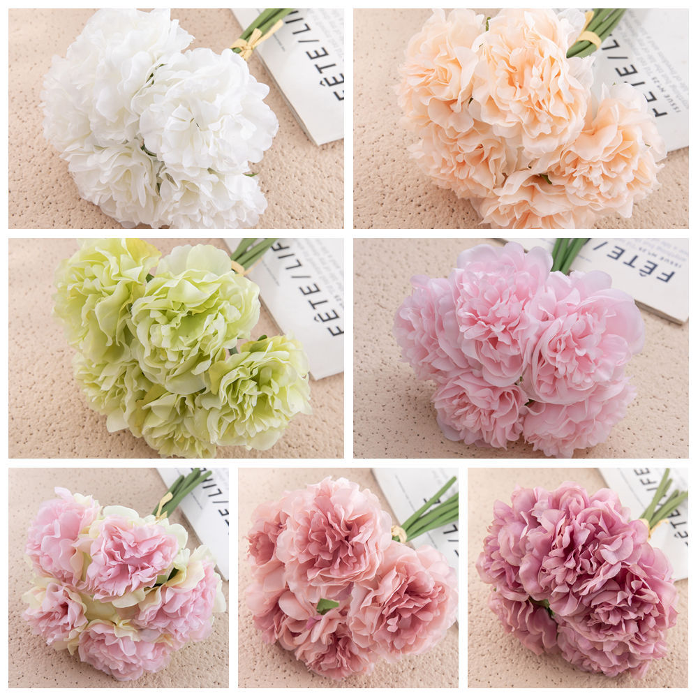 Artificial Peony Flower Arrangement Home Decor