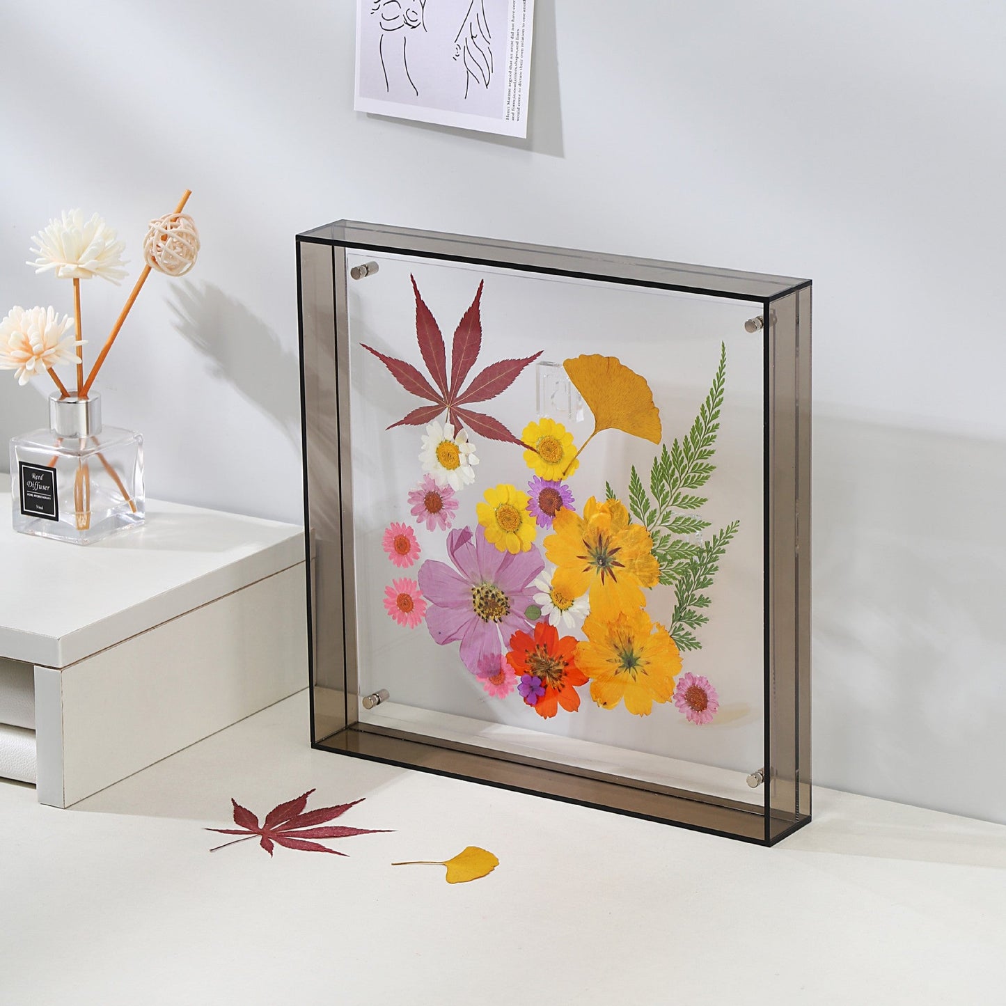 Clear Glass Picture Frame Table Lamp Modern Display