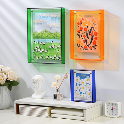 Clear Glass Picture Frame Table Lamp Modern Display