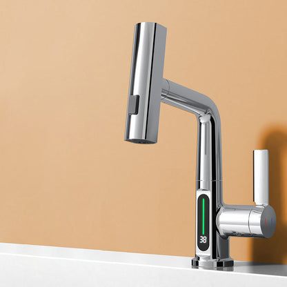 Brushed Copper Bathroom Sink Faucet Hot Cold Mixer