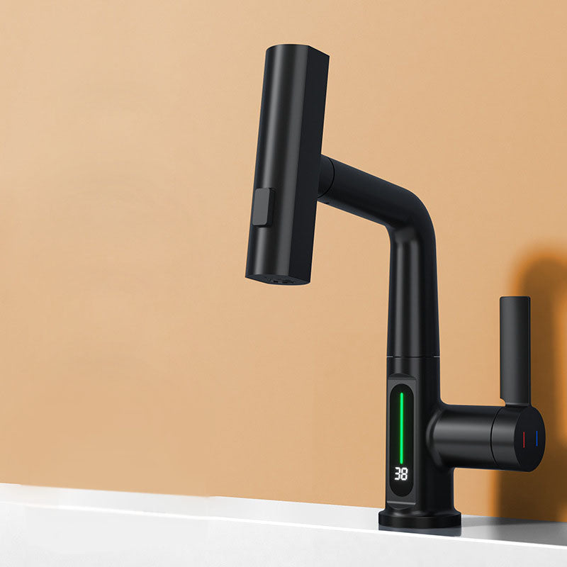 Brushed Copper Bathroom Sink Faucet Hot Cold Mixer