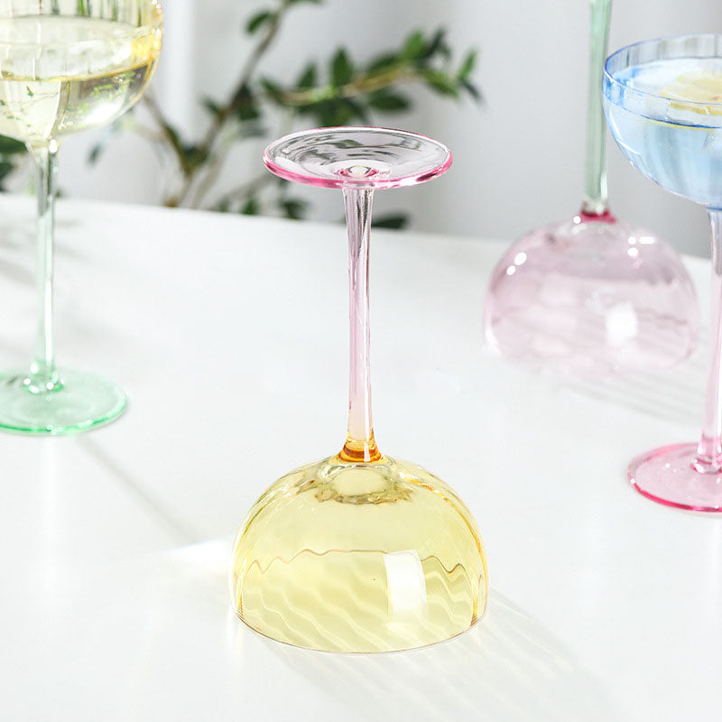 Swirly Patterned Ice Cream Cup, Autumn Pumpkin Martini Glass, Multicolor Striped Wine Glass - Befez