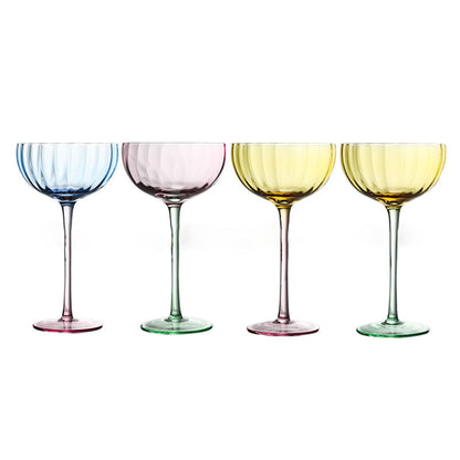 Swirly Patterned Ice Cream Cup, Autumn Pumpkin Martini Glass, Multicolor Striped Wine Glass