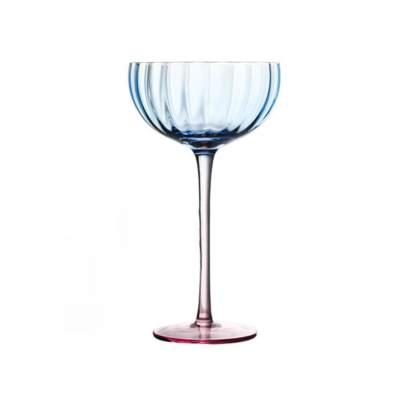Swirly Patterned Ice Cream Cup, Autumn Pumpkin Martini Glass, Multicolor Striped Wine Glass