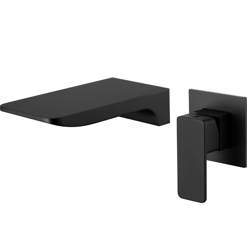 Modern Copper Waterfall Faucet Black Sink Basin Mixer Tap