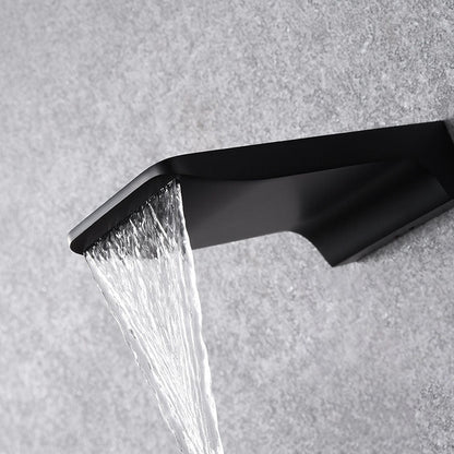 Modern Copper Waterfall Faucet Black Sink Basin Mixer Tap