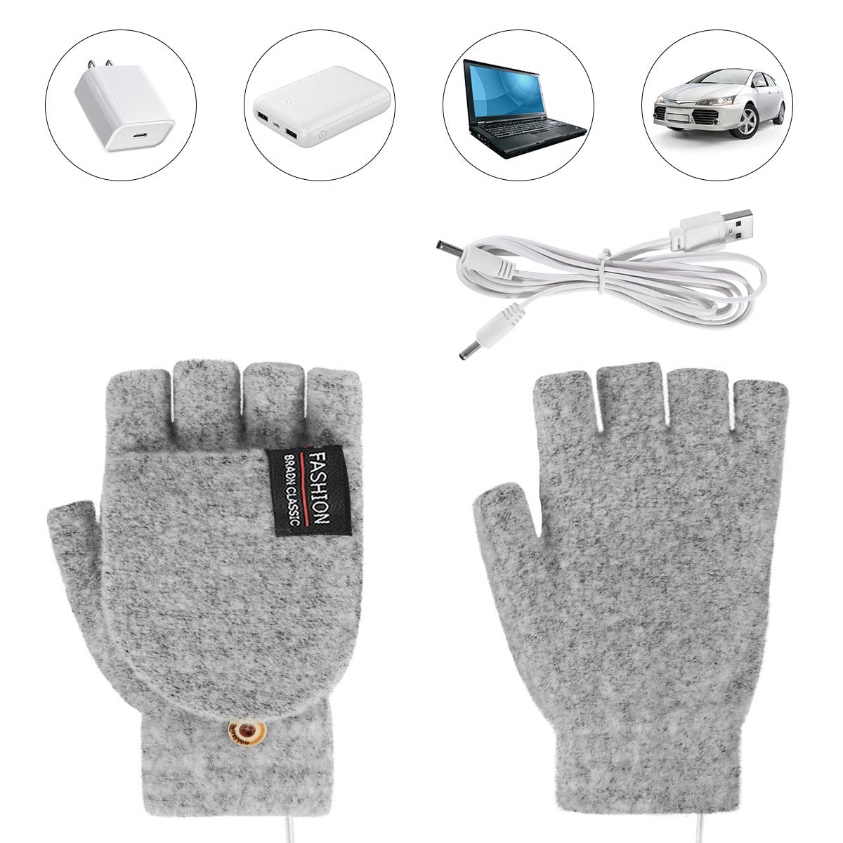 Warm Thermal Half Finger Gloves for Men Women