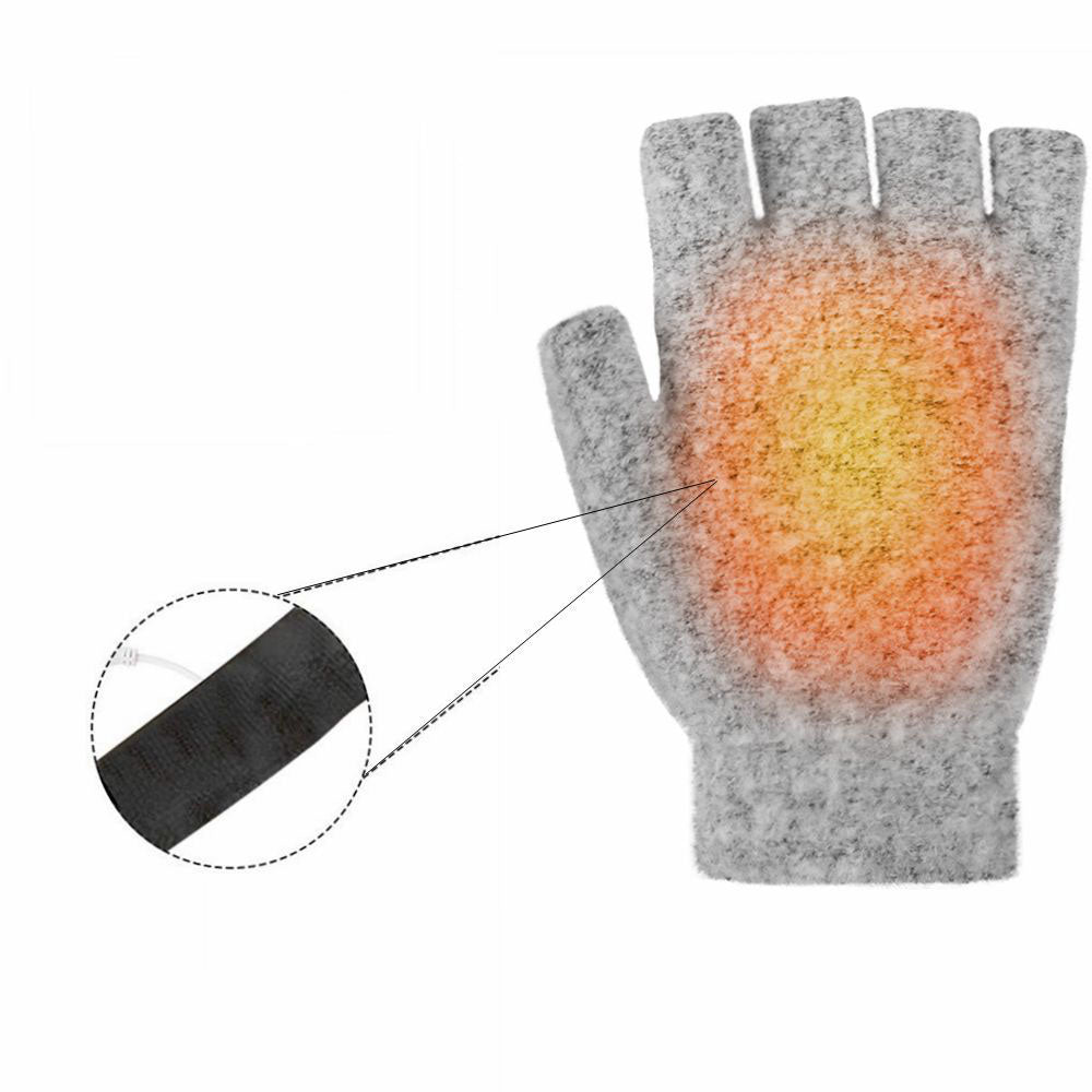 Warm Thermal Half Finger Gloves for Men Women