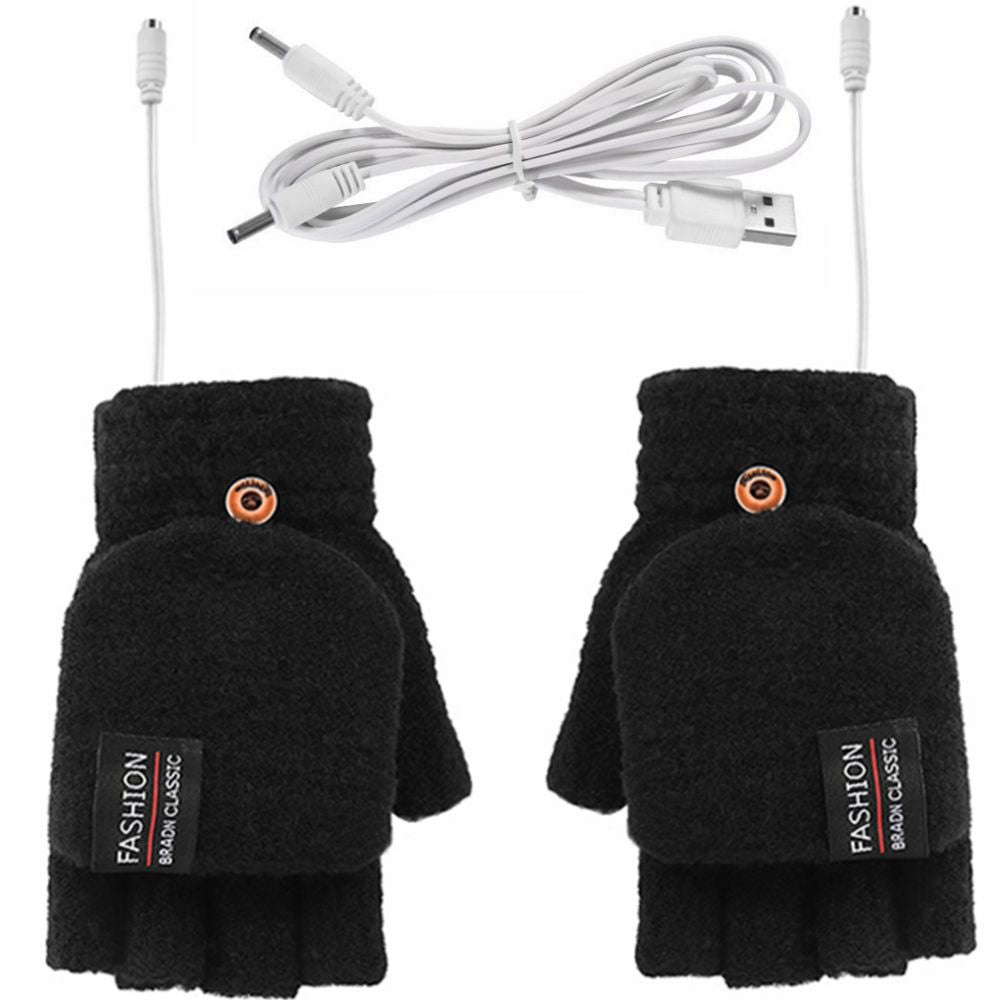 Warm Thermal Half Finger Gloves for Men Women