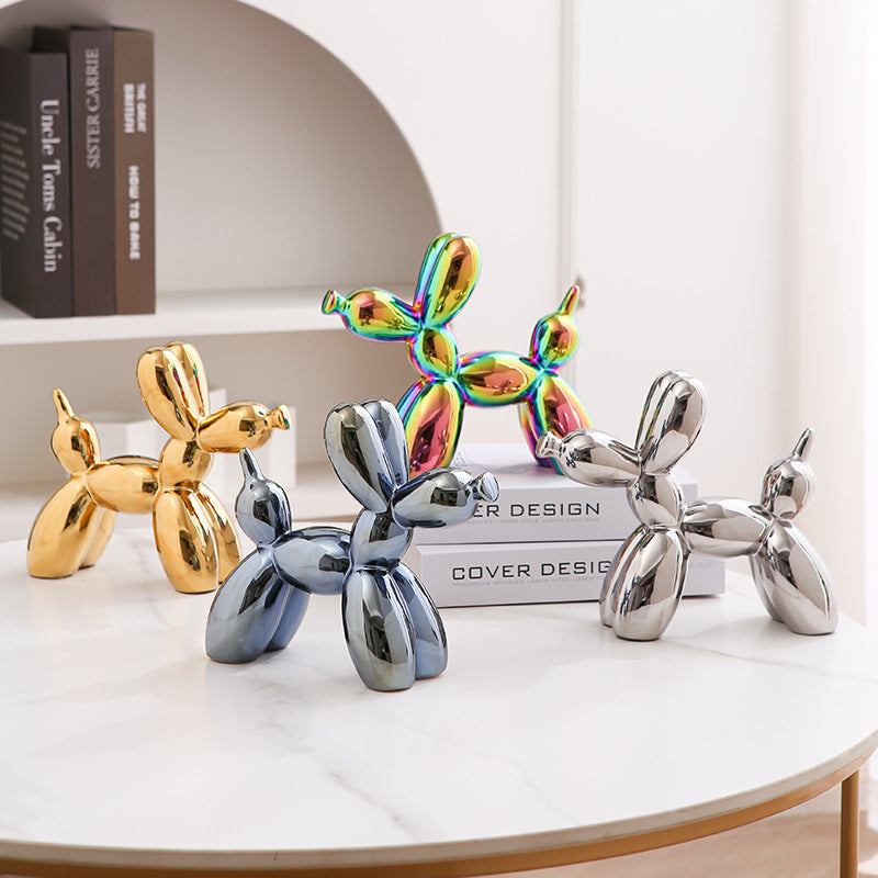 Fun Cute Ceramic Dog Figurine Home Decor Ornament