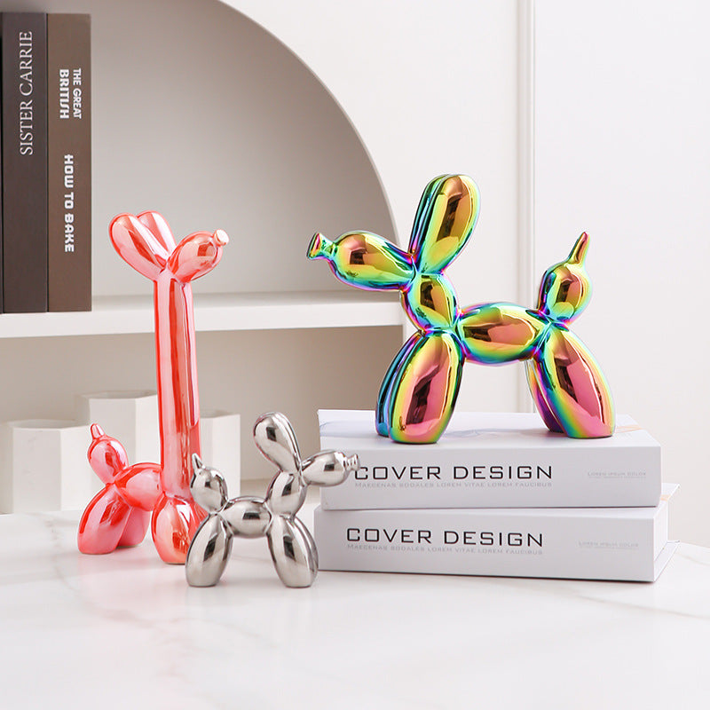 Fun Cute Ceramic Dog Figurine Home Decor Ornament