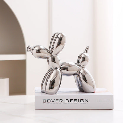 Fun Cute Ceramic Dog Figurine Home Decor Ornament
