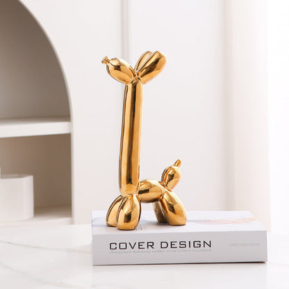 Fun Cute Ceramic Dog Figurine Home Decor Ornament