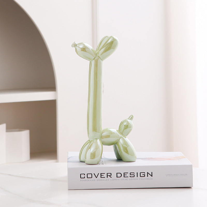Fun Cute Ceramic Dog Figurine Home Decor Ornament
