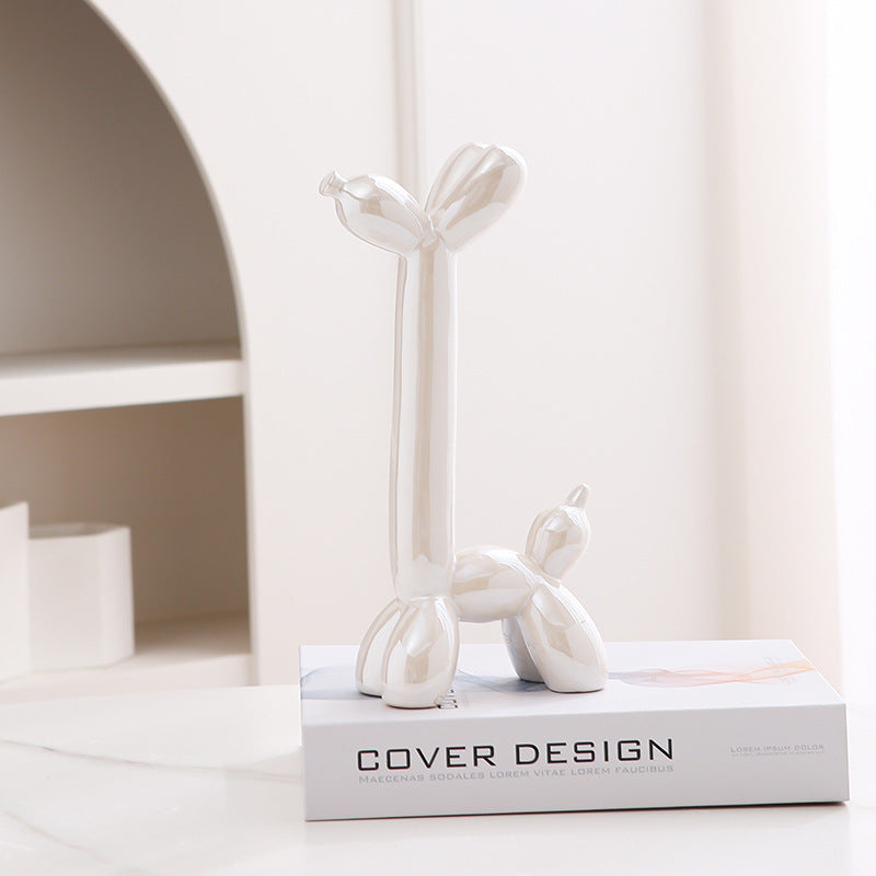 Fun Cute Ceramic Dog Figurine Home Decor Ornament