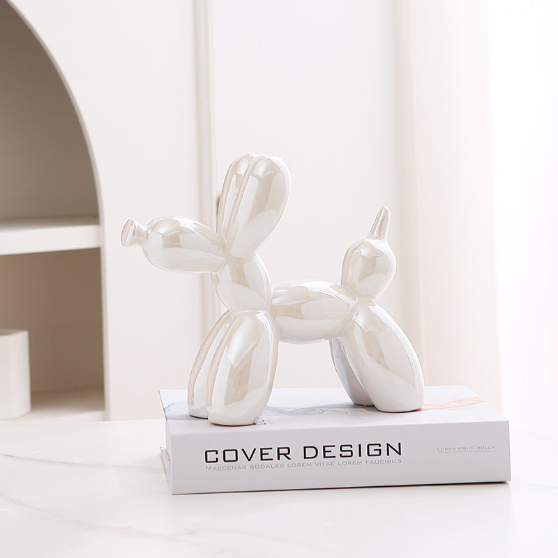 Fun Cute Ceramic Dog Figurine Home Decor Ornament