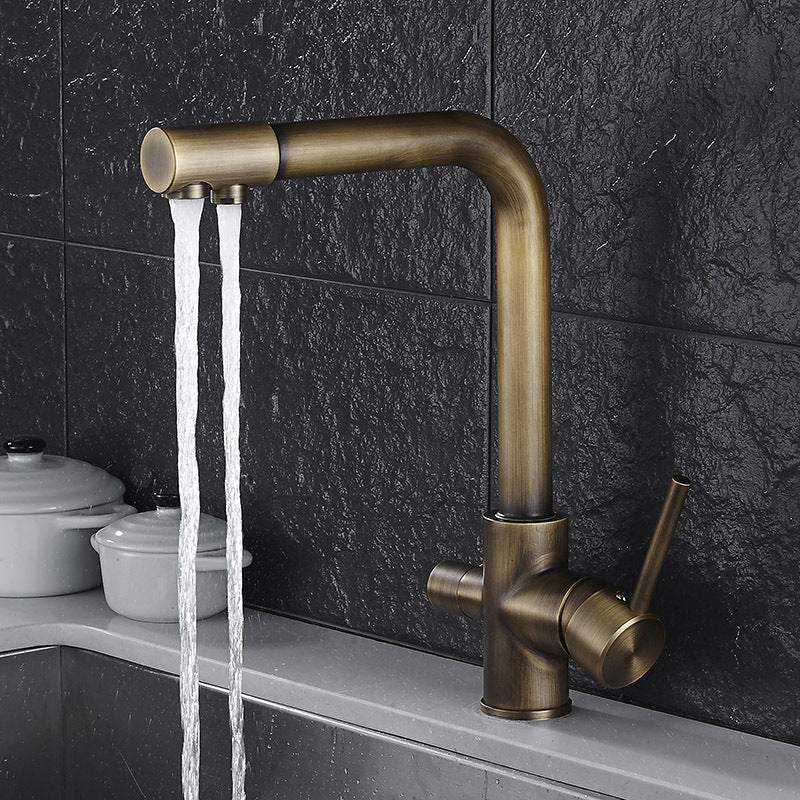 Luxury Copper 3-In-1 Kitchen Sink Faucet