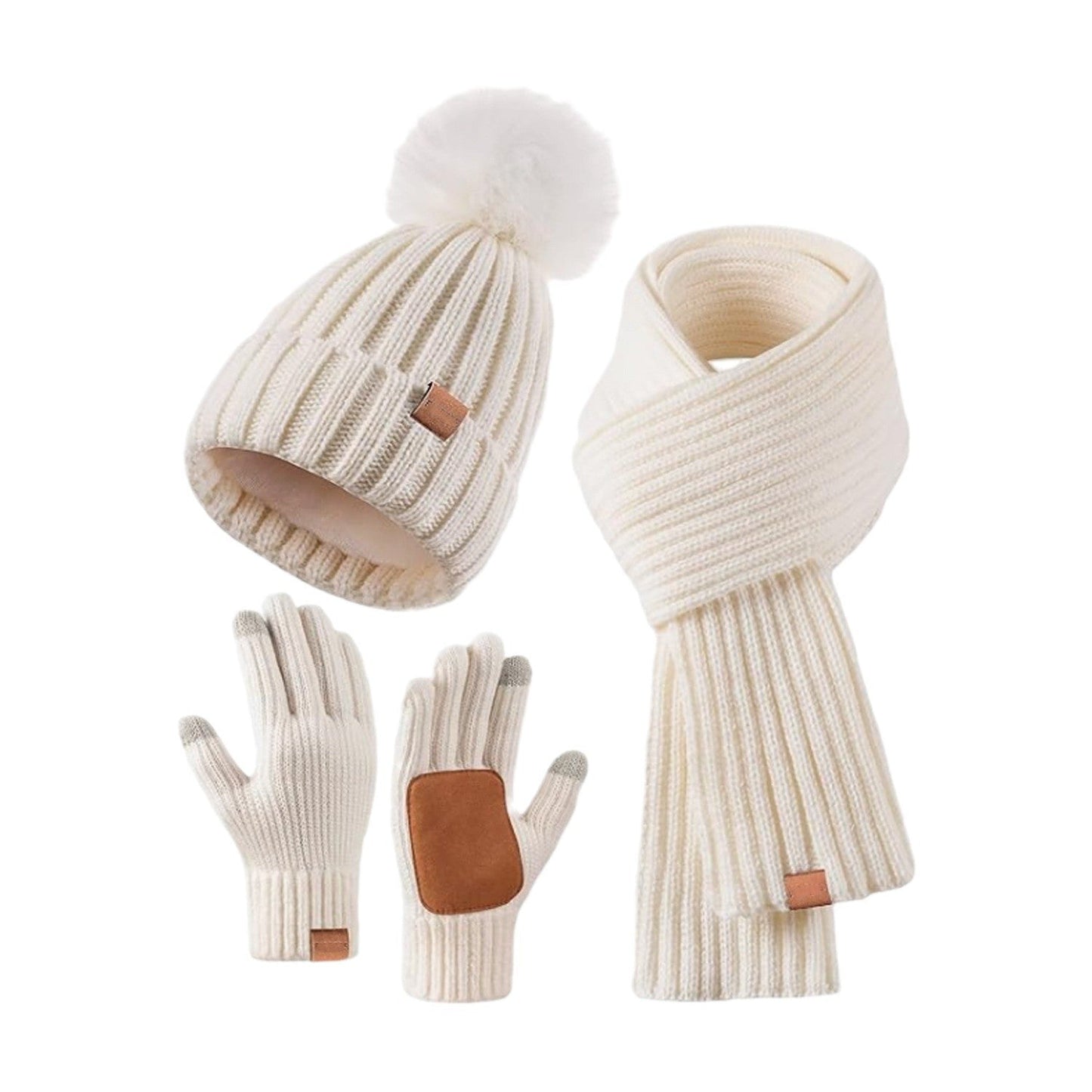 Warm Winter Hat Scarf Gloves Set for Men Women